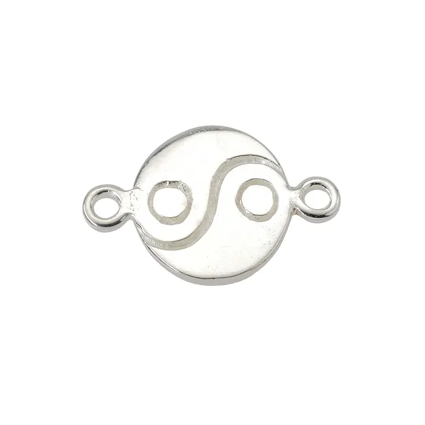 Yin Yang with eyelets 16mm, silver (1 pc./ PU) | gems, healing stones & jewelry