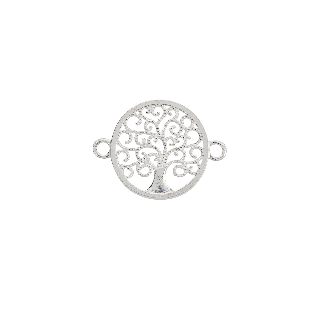 Tree of life with two eyelets 15mm, silver (1 pc./ PU) | Marco Schreier