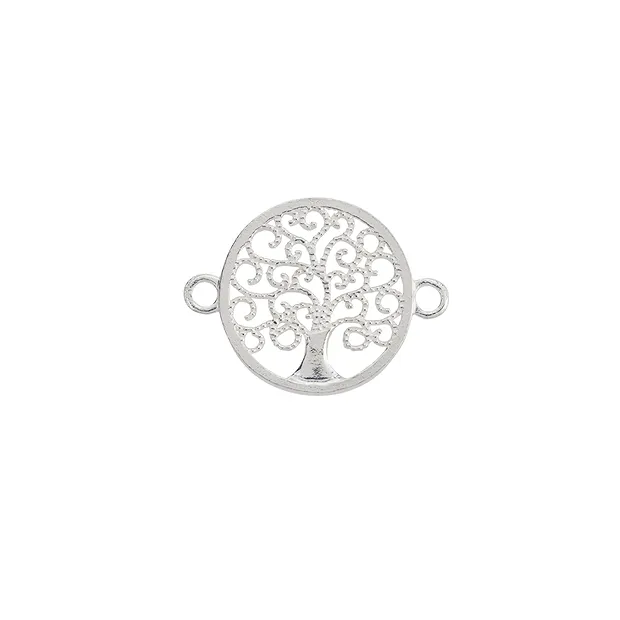Tree of life with two eyelets 15mm, silver (1 pc./ PU) | Marco Schreier