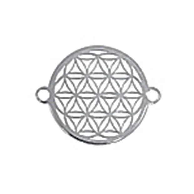 Flower of Life with eyelets 15mm, silver (3 pcs./ PU) | Marco Schreier