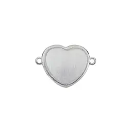 1905672122 Disc heart 12mm with eyelets, silver matt (2 pcs./ PU) | Marco Schreier