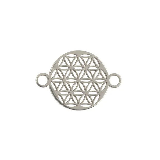 Flower of Life with eyelets 10mm, silver (4 pcs./ PU) | Marco Schreier