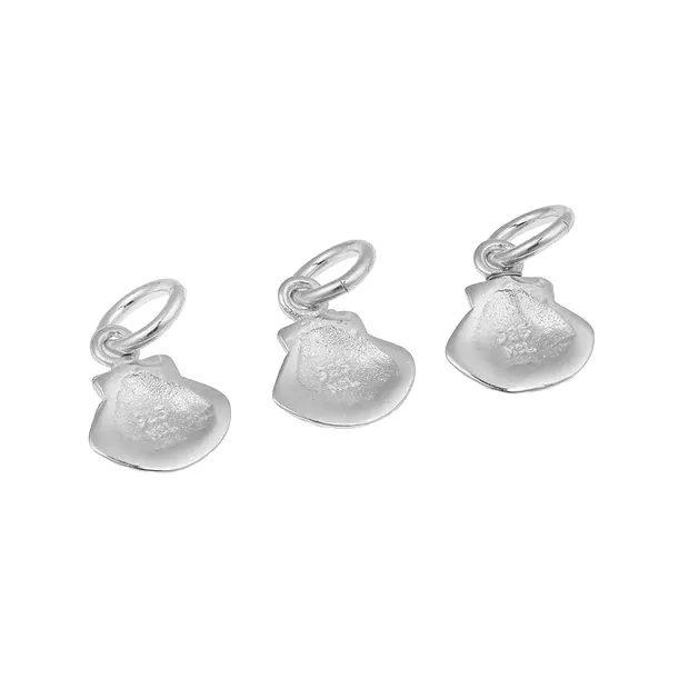 Muschel 8,5 x 10mm, Silber (3 St./VE) | Edelsteine, Heilsteine & Schmuck-Handel