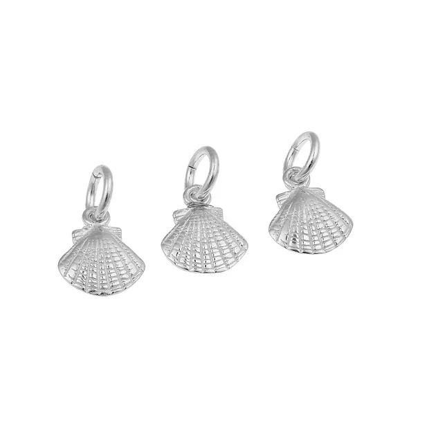 Muschel 8,5 x 10mm, Silber (3 St./VE) | Edelsteine, Heilsteine & Schmuck-Handel