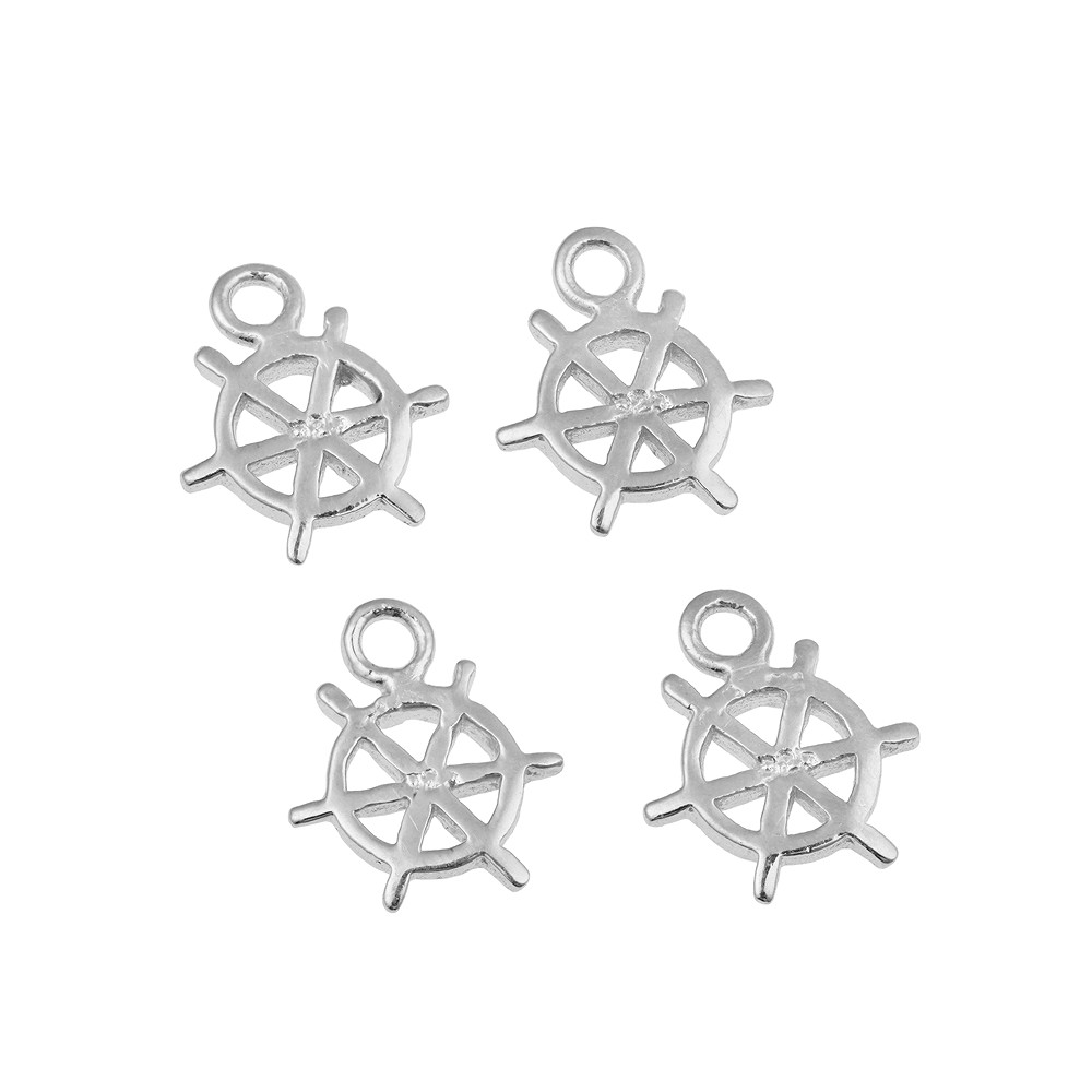 Steuerrad 9,5 x 11mm, Silber (4 St./VE) | GH Edelsteine, Heilsteine & Schmuck