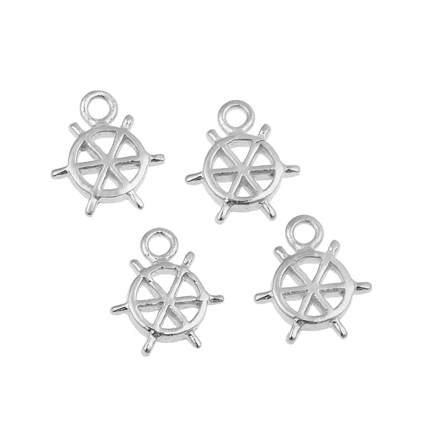 Steuerrad 9,5 x 11mm, Silber (4 St./VE) | GH Edelsteine, Heilsteine & Schmuck