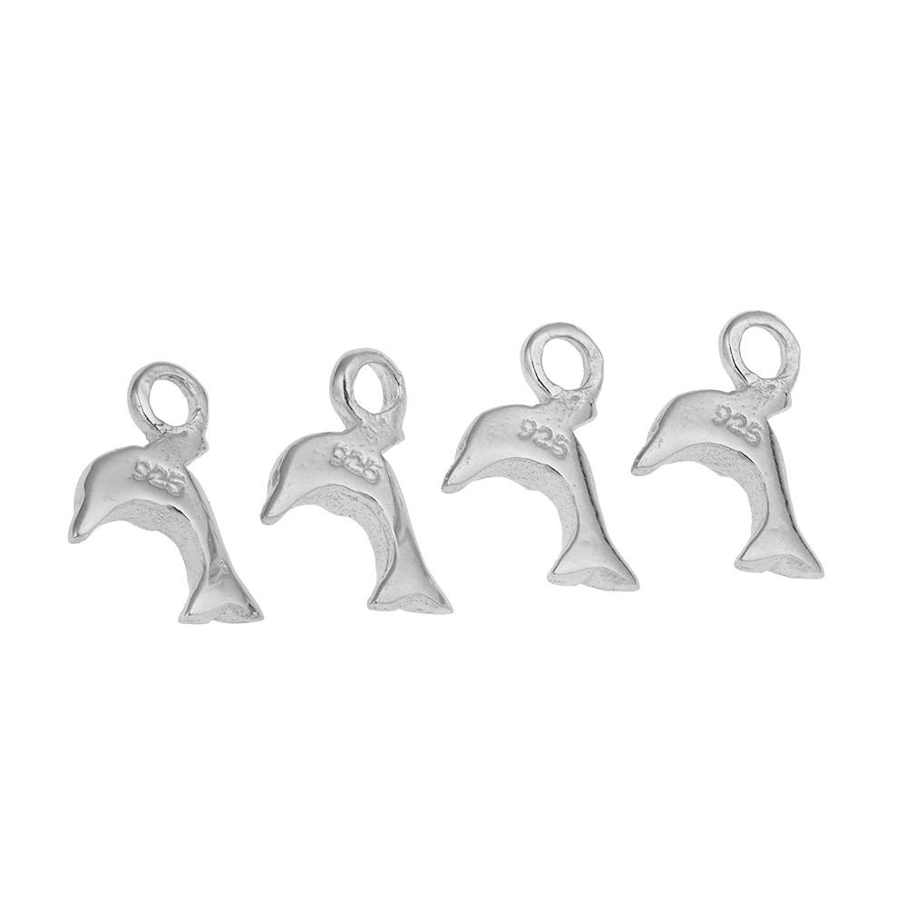 Delfin 8 x 8mm, Silber (4 St./VE) | Großhändler Edelsteine, Heilsteine & Schmuck