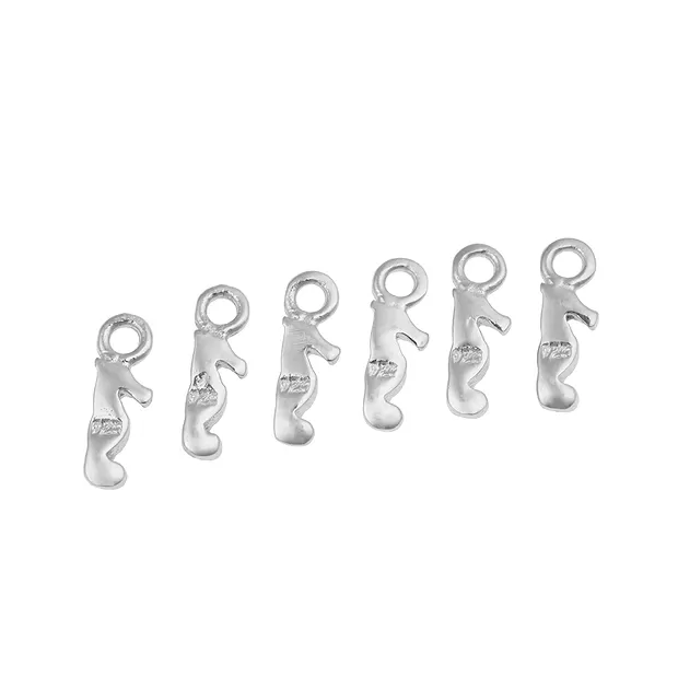 Seepferdchen 10 x 4mm, Silber (6 St./VE) | GH Edelsteine, Heilsteine & Schmuck