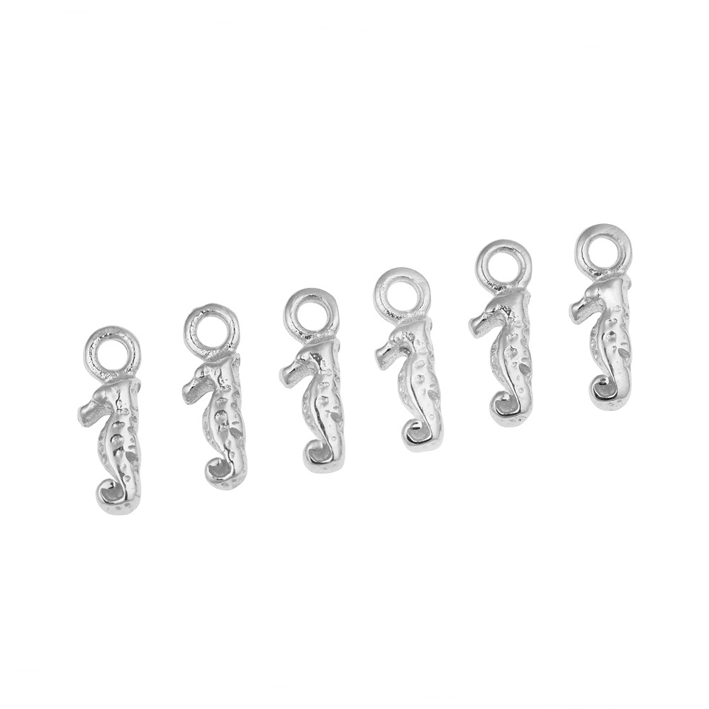 Seepferdchen 10 x 4mm, Silber (6 St./VE) | GH Edelsteine, Heilsteine & Schmuck