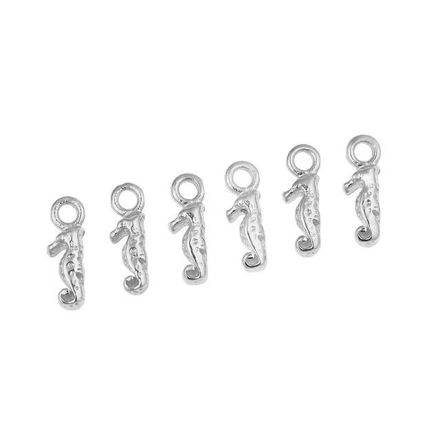 Seepferdchen 10 x 4mm, Silber (6 St./VE) | GH Edelsteine, Heilsteine & Schmuck