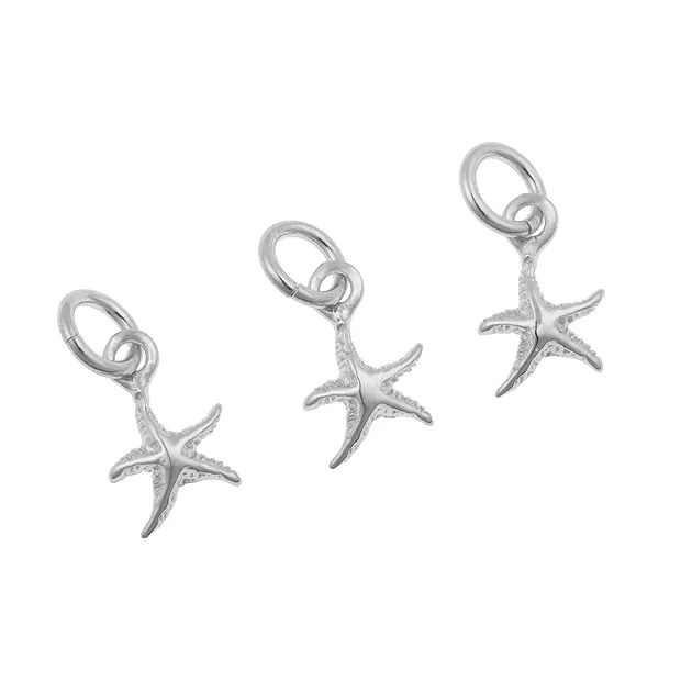 Stella marina 7 x 8 mm, argento (3 pz./UC) | grossista gemme e pietre curative