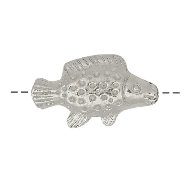 Pisces (trout) 25 x 12mm, silver (1 pc./ PU) | wholesaler gems & healing stones