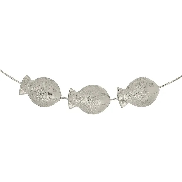 Fisch 25 x 18mm, Silber (1 St./VE) | Großhandel Edelsteine, Heilsteine & Schmuck