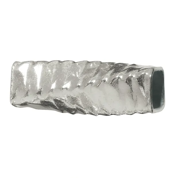 Tubes square hammered twisted 05 x 08mm, silver (18 pcs./ PU) | Marco Schreier