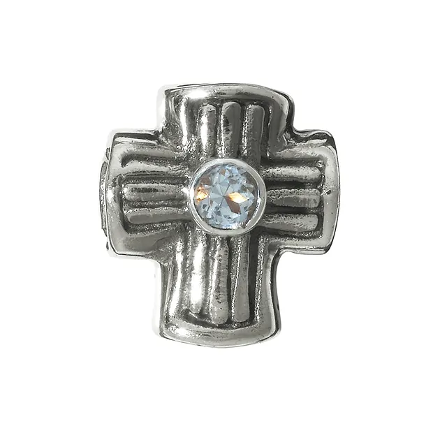 Chili Bead, Kreuz mit Topas, Silber, 12mm | GH Edelsteine, Heilsteine & Schmuck