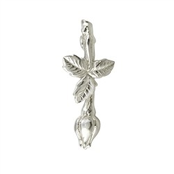 1905694011 Rose closed 27mm, silver (2 pcs./ PU) | wholesale gems, healing stones &amp; jewelry