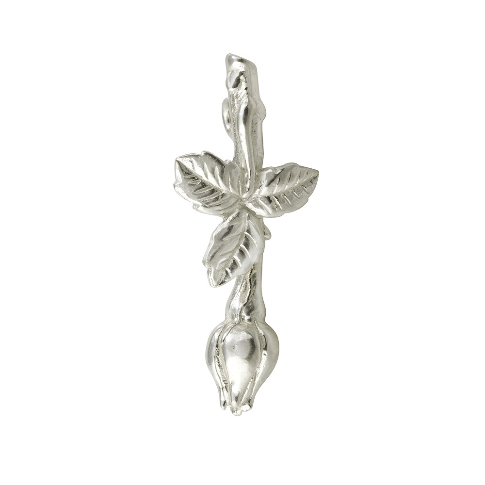 Rose closed 27mm, silver (2 pcs./ PU) | wholesale gems, healing stones & jewelry