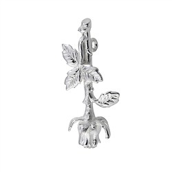 1905694021 Rosa mezza aperta 30 mm, argento (2 pz./ UC) | grossista gemme e pietre curative