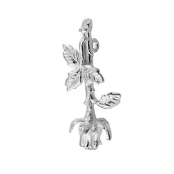 1905694021 Rose half open 30mm, silver (2 pcs./ PU) | wholesaler gems & healing stones