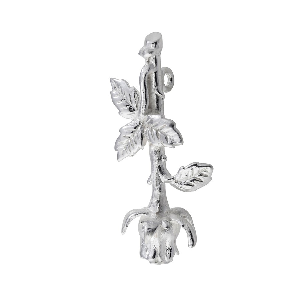 Rosa mezza aperta 30 mm, argento (2 pz./ UC) | grossista gemme e pietre curative