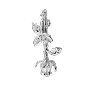 Rosa mezza aperta 30 mm, argento (2 pz./ UC) | grossista gemme e pietre curative