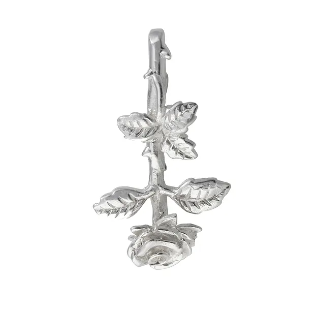 Rose blossoms 28mm, silver (2 pcs./ PU) | wholesaler gems & healing stones