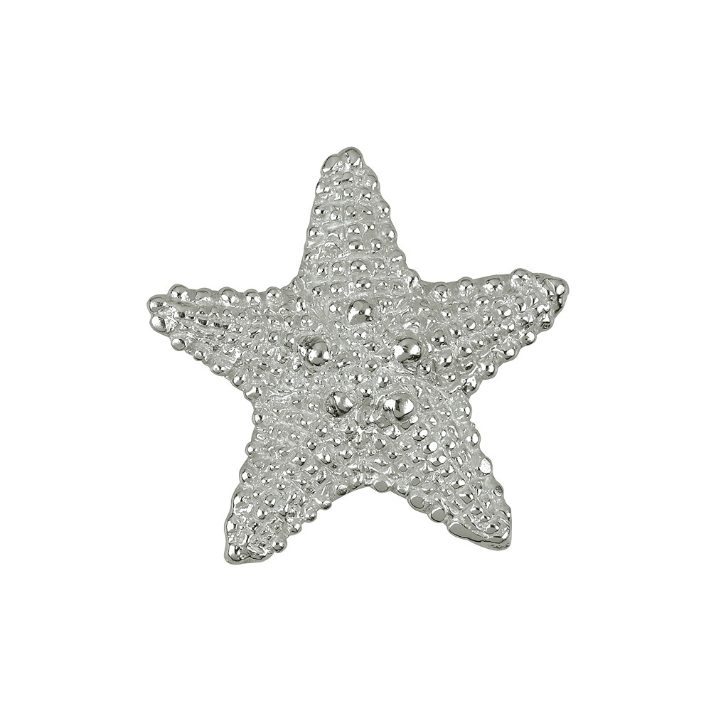 Starfish 19mm, silver (2 pcs./ PU) | wholesaler gems, healing stones & jewelry