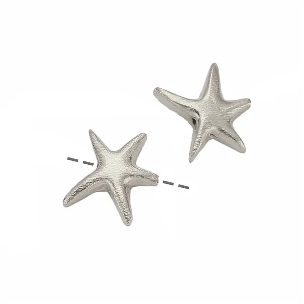 Estrella de mar 14 x 12mm, plata mate (2 uds./VE) | Marco Schreier