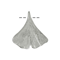 1905697021 Ginkgo leaf 20mm, silver (2 pcs./ PU) | wholesale gems, healing stones & jewelry