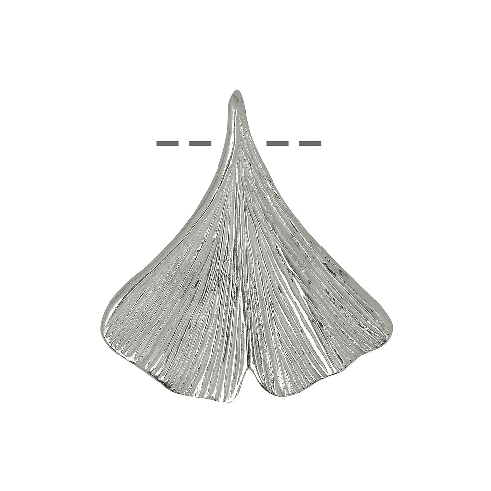Foglia di ginkgo 20 mm, argento (2 pz./ UC) | grossista gemme e pietre curative