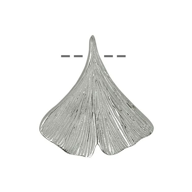 Foglia di ginkgo 20 mm, argento (2 pz./ UC) | grossista gemme e pietre curative