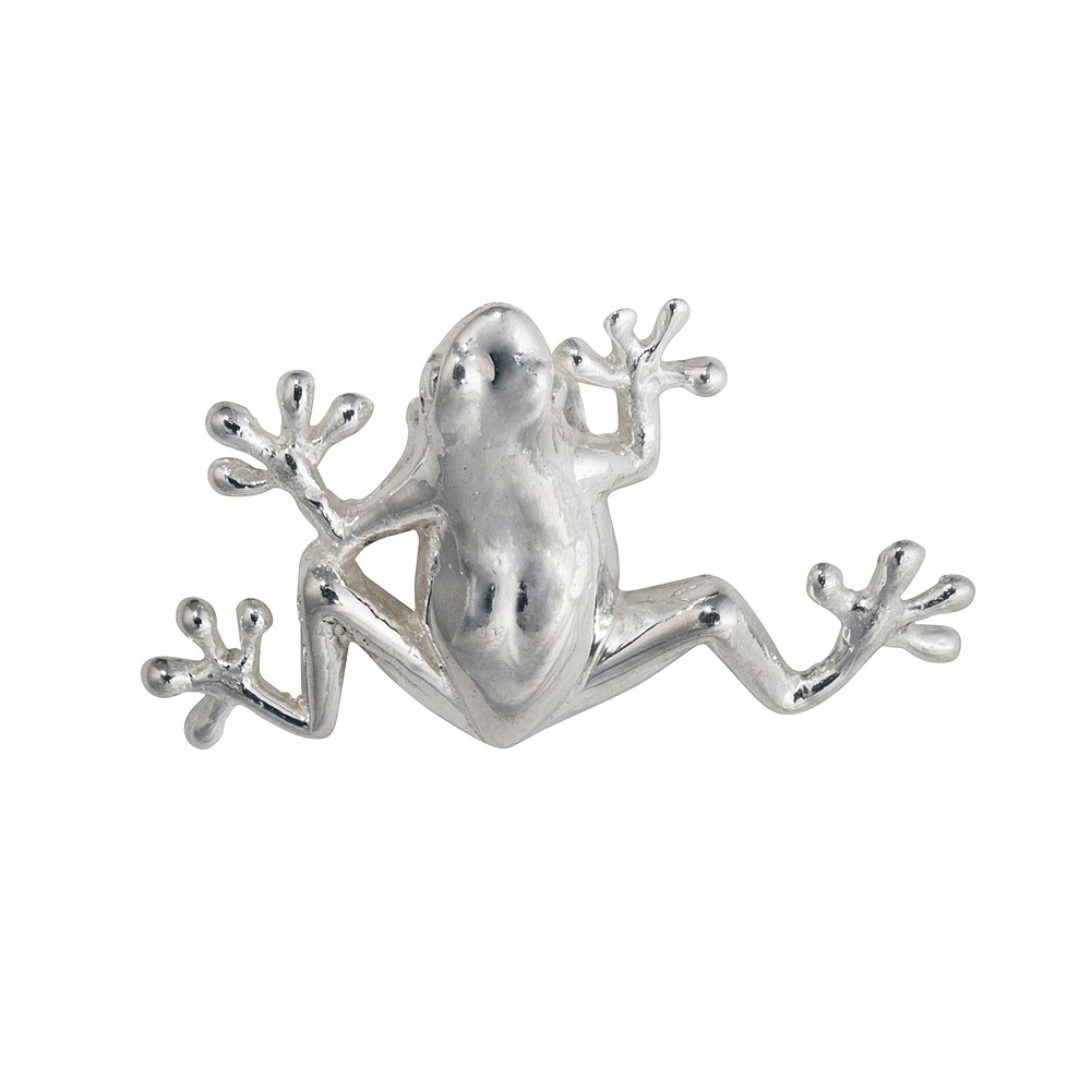 Frog with eyelets 22mm, silver (1 pc./ PU) | wholesaler gems & healing stones