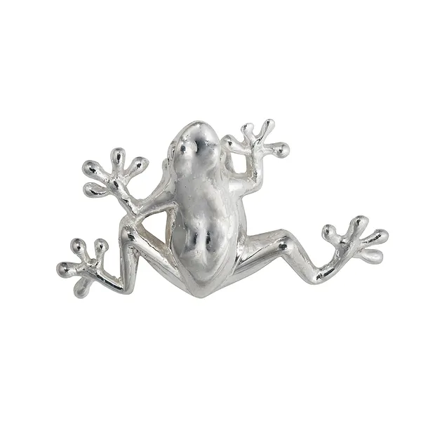 Frog with eyelets 22mm, silver (1 pc./ PU) | wholesaler gems & healing stones