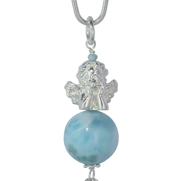 Cherub (angel) 20 x 22mm, silver (1 pc./ PU) | wholesaler gems & healing stones