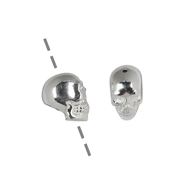 Schädel 13 x 12mm, von oben gebohrt, Silber (1 St./VE) | Marco Schreier