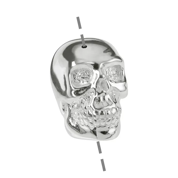 Skull 13 x 12mm, drilled from above, silver (1 pc./ PU) | Marco Schreier