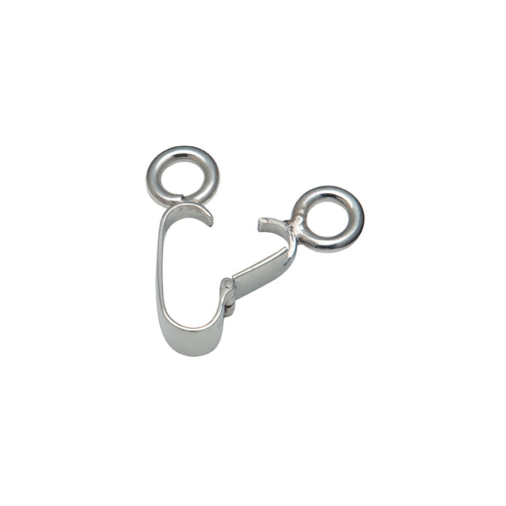 Hinge clip for 30mm donut, matt silver | Schreier gems, healing stones & jewelry