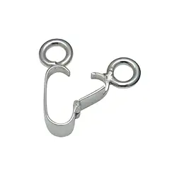 1905702401 Hinge clip for 40mm donut, silver | wholesaler gems, healing stones & jewelry
