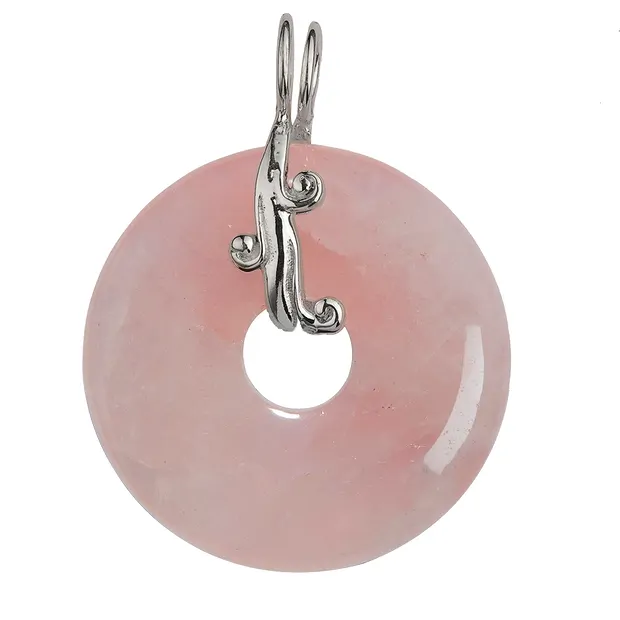Hinge clip for 30mm donut, silver, waterfall | wholesaler gems & healing stones