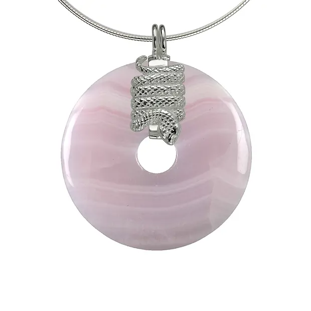 Hinge clip for 40mm donut, silver, snake | wholesaler gems & healing stones