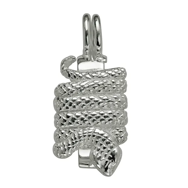 Hinge clip for 40mm donut, silver, snake | wholesaler gems & healing stones