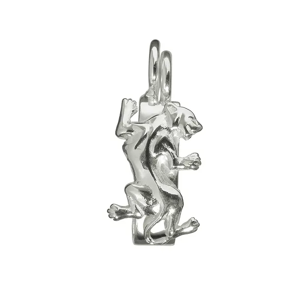 Hinge clip for 30mm donut, silver, panther | wholesaler gems & healing stones