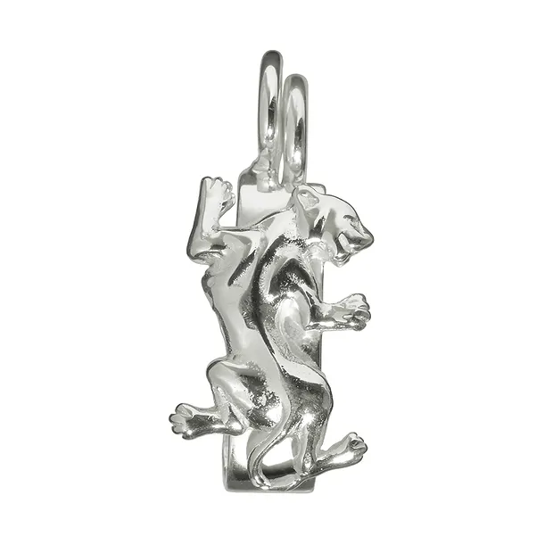 Hinge clip for 40mm donut, silver, Panther | wholesaler gems & healing stones
