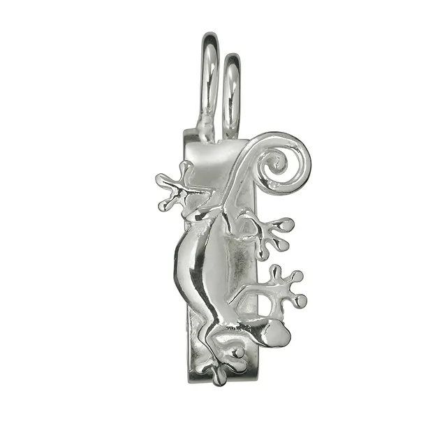 Hinge clip for 40mm donut, silver, Gecko | wholesaler gems & healing stones