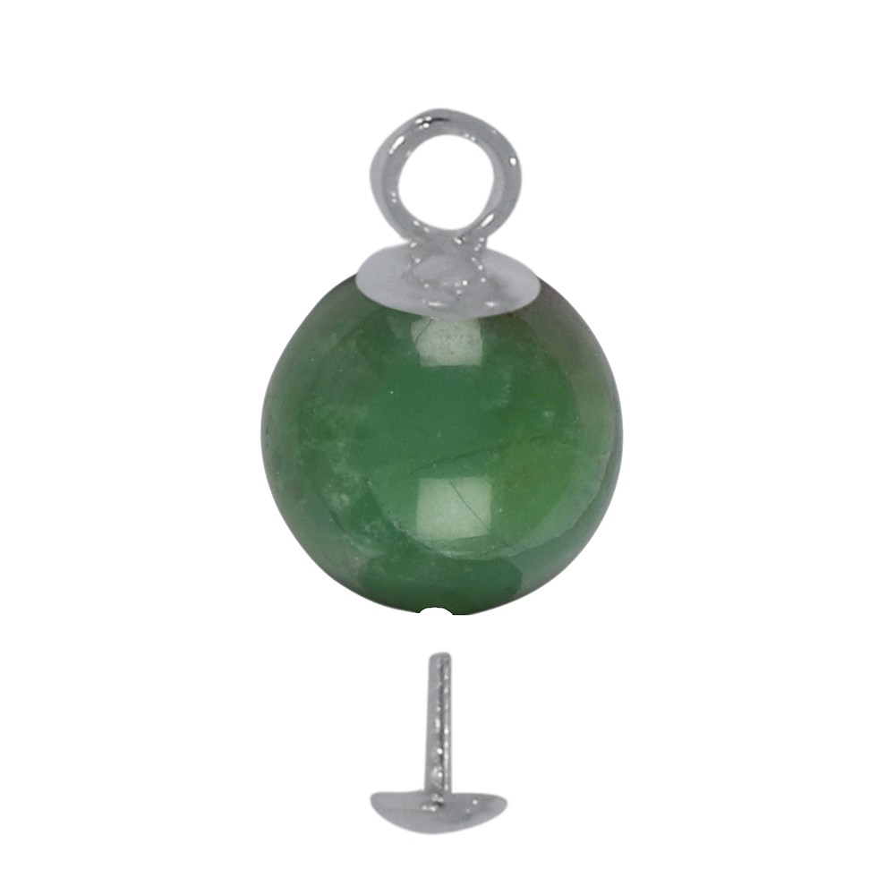 Pin with eyelet and cap, silver (18 pcs./ PU) | wholesaler gems & healing stones