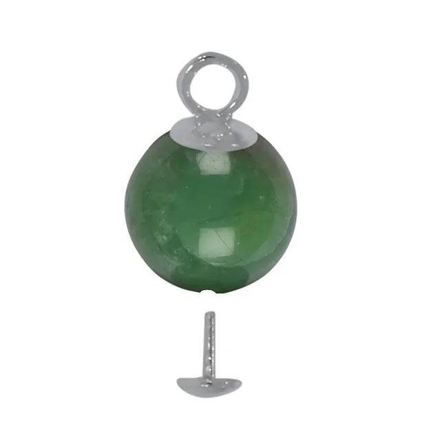 Pin with eyelet and cap, silver (18 pcs./ PU) | wholesaler gems & healing stones