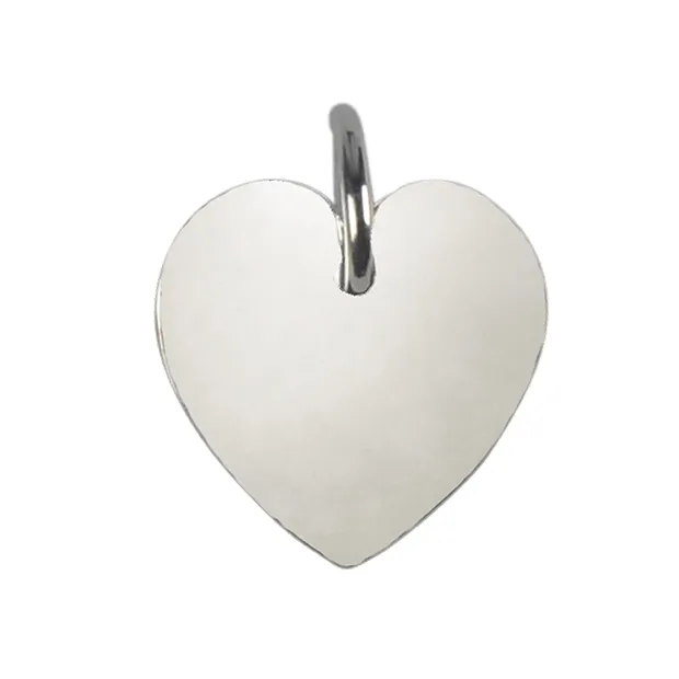 Plaquette de timbre "coeur" avec anneaux 10mm, argent (3 pcs/Unité) | Marco Schreier