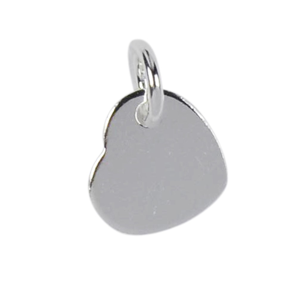 Piastra per timbri "Cuore" con occhiello 08mm, argento (6 pz./ UC) | Marco Schreier