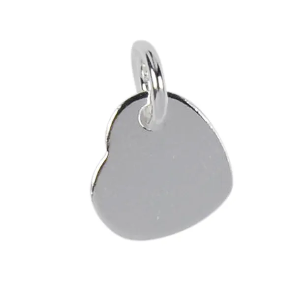 Stempel-Plättchen "Herz" mit Öse 08mm, Silber (6 St./VE) | Marco Schreier