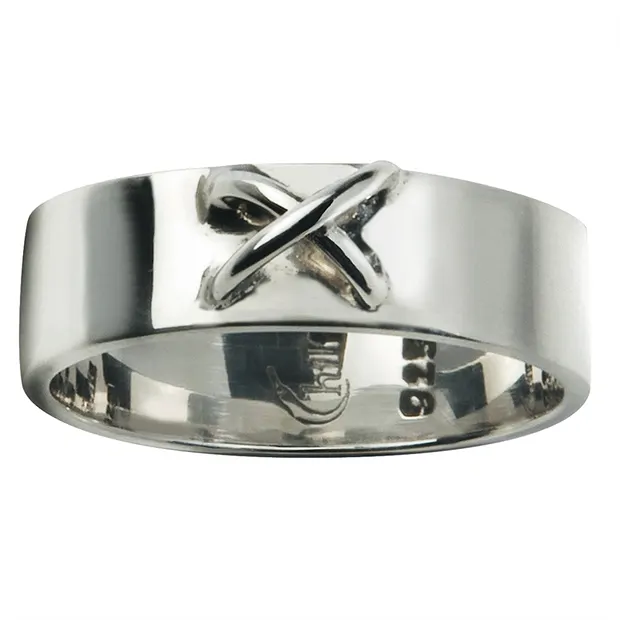 Ring bar with wire cross size 53, silver (1 PU) | gems, healing stones & jewelry